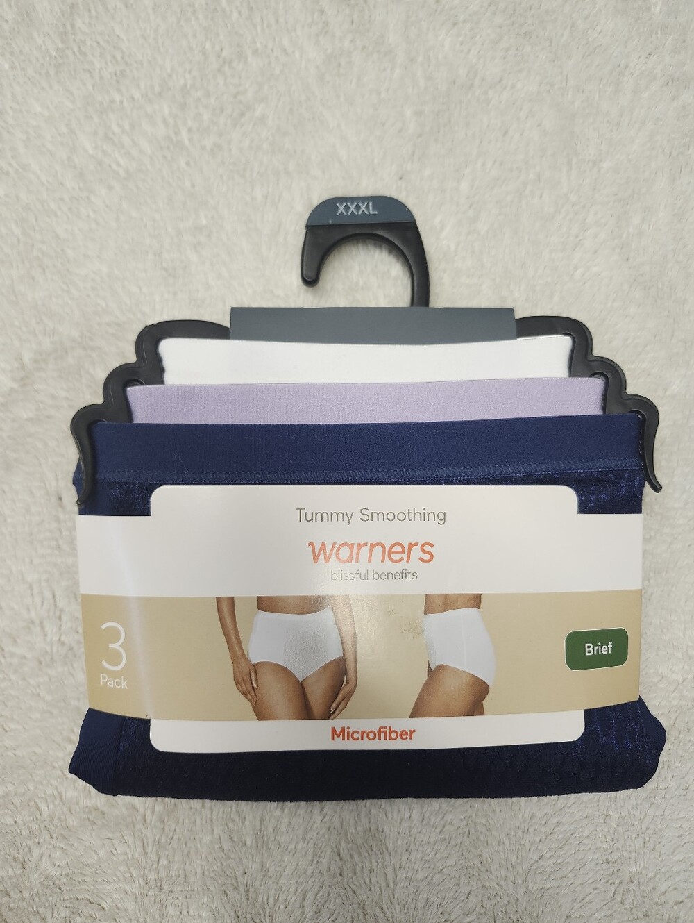 • NWT Warners 3 Pack Tummy Smoothing Brief Microfiber Panties XXXL Multicolor